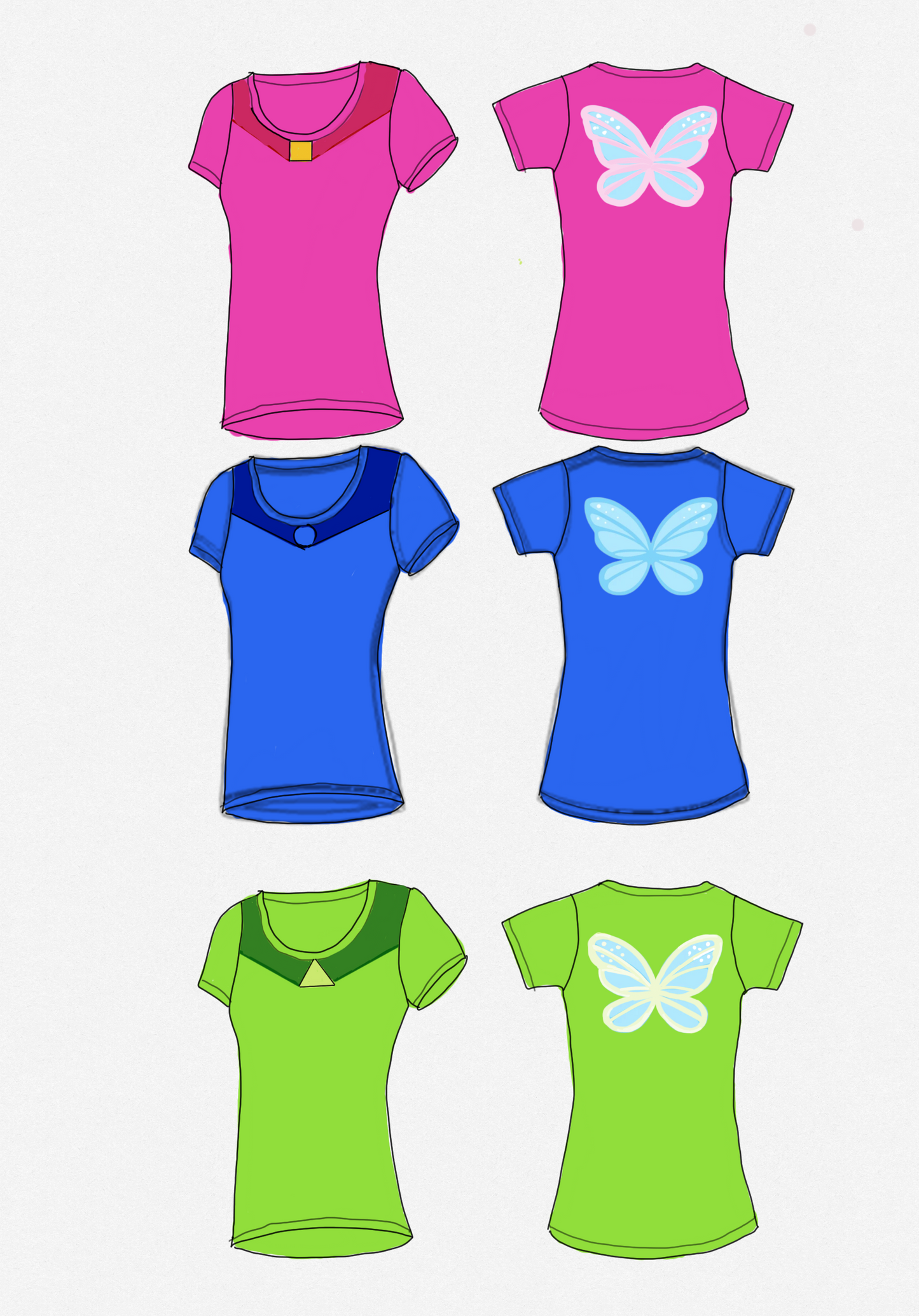 Flora, Fauna, and Merryweather Crew-Neck T-Shirt with wings