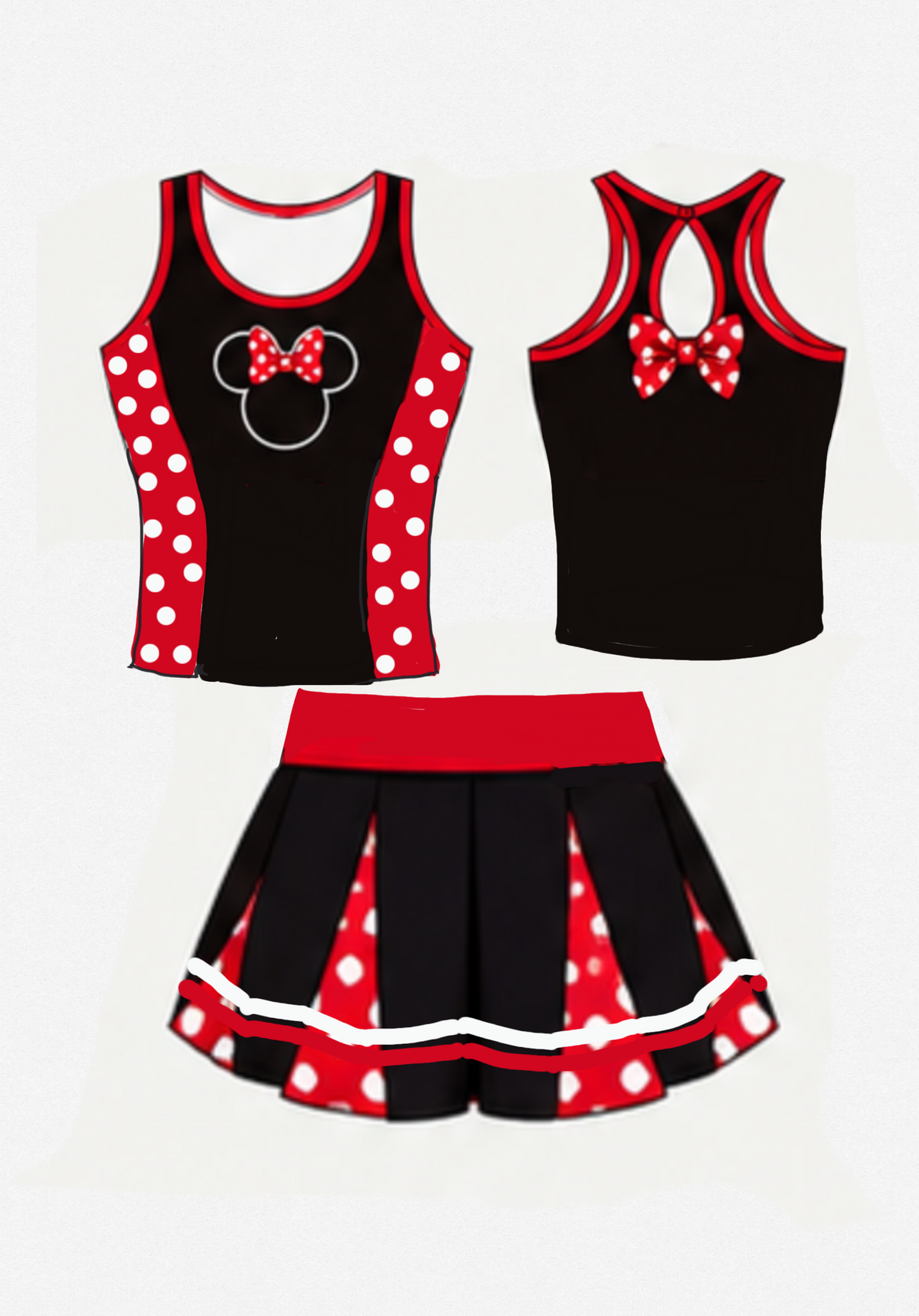 Custom Commission for R.N.: Marathon Minnie cheerleader