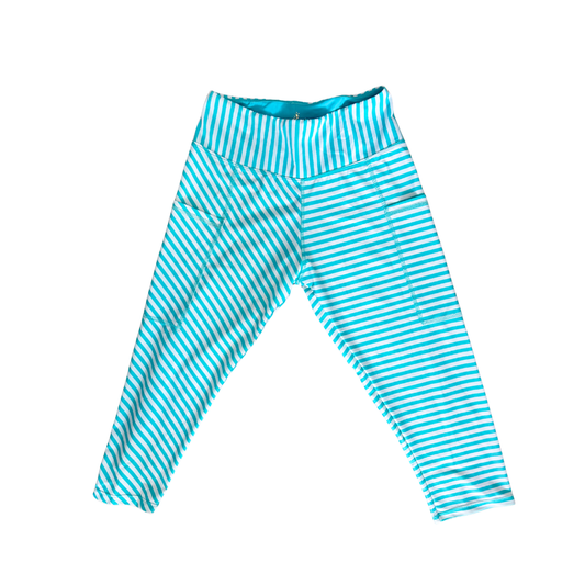 Mint stripes print capris Small/Medium