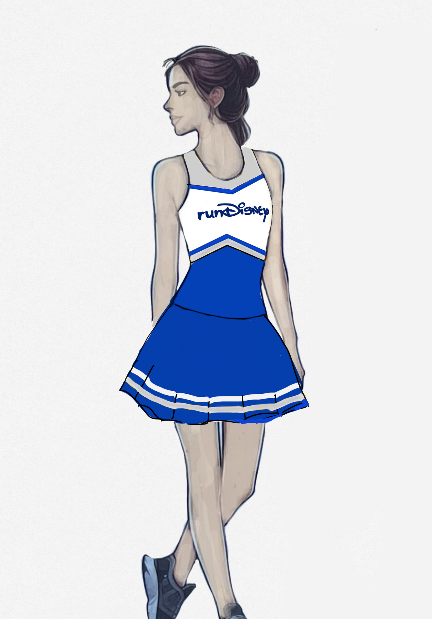 Custom Commission for A. Montini: Run Disney cheerleader (racerback style)