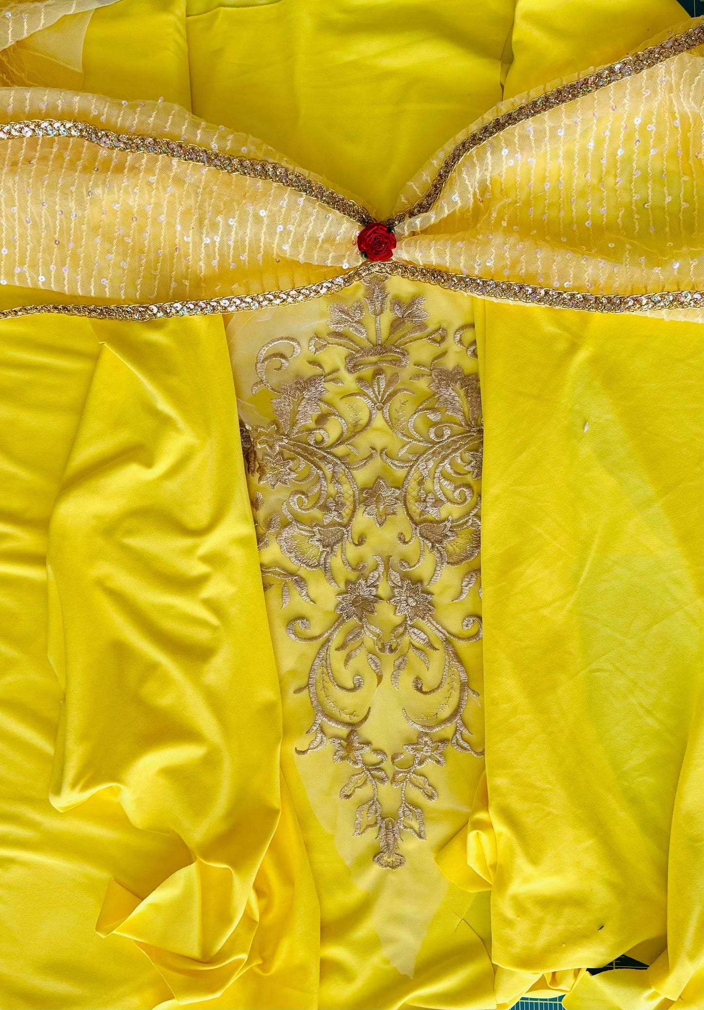 Bella with red flowers