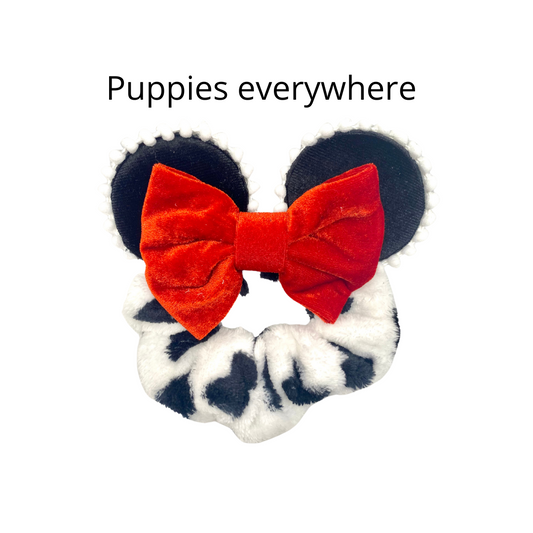Mouse Ears Scrunchies Puppies everywhere
