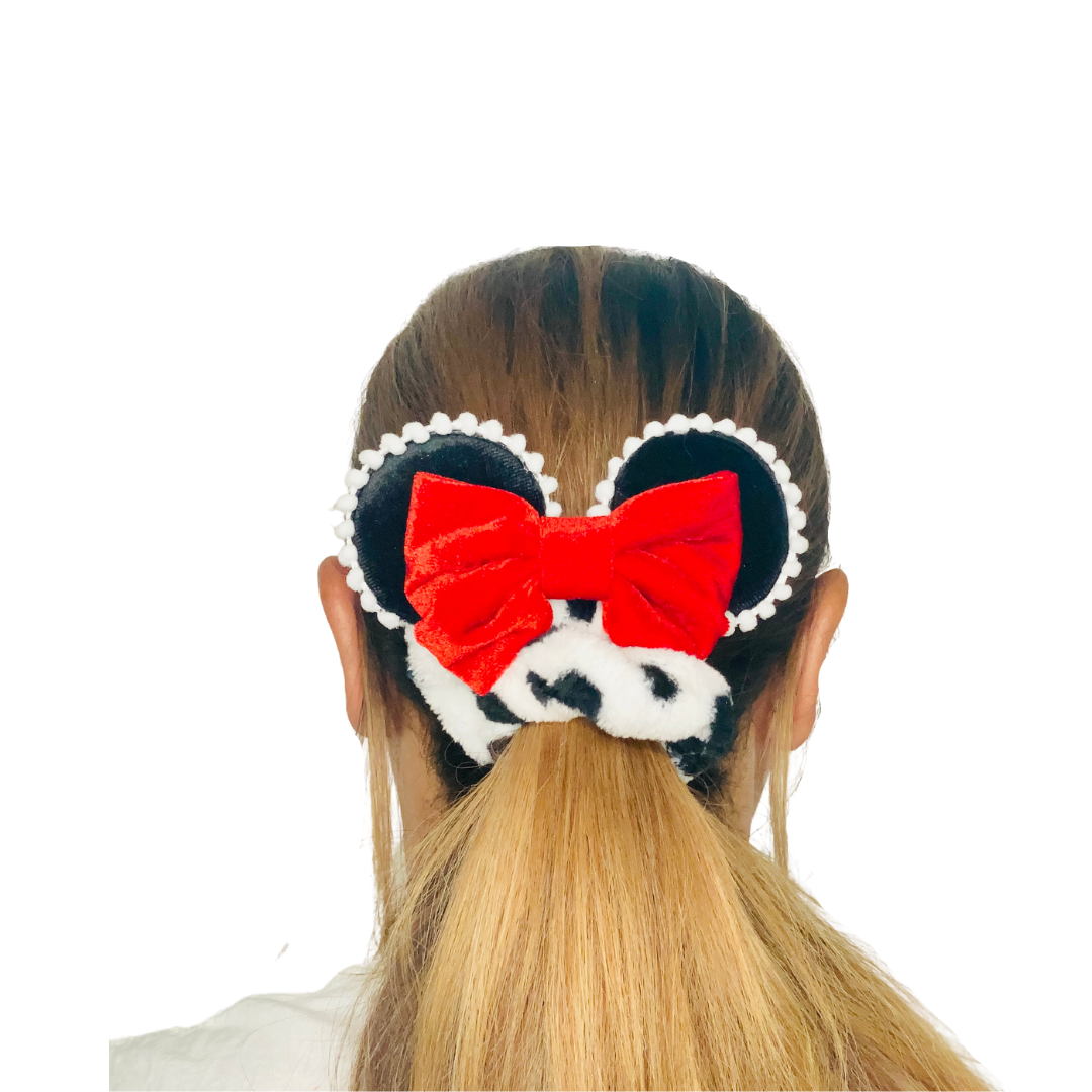 Mouse Ears Scrunchies Minnie Polka dot pink bow